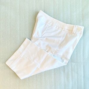 NEW White SateenCotton WideLeg Capris/14